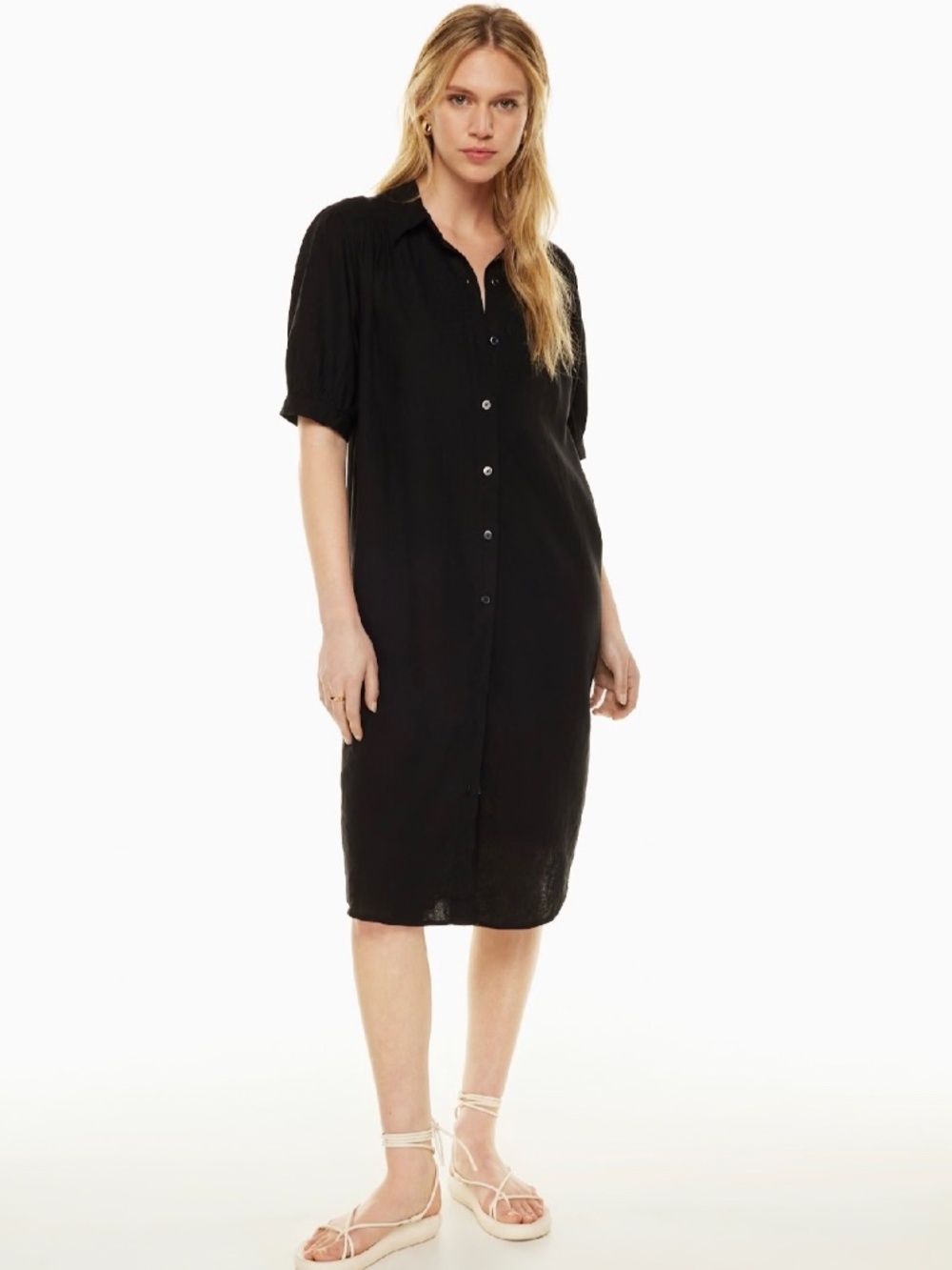 EUC ARITZIA x WILFRED FREE - Awaken Linen Dress in Black, Small